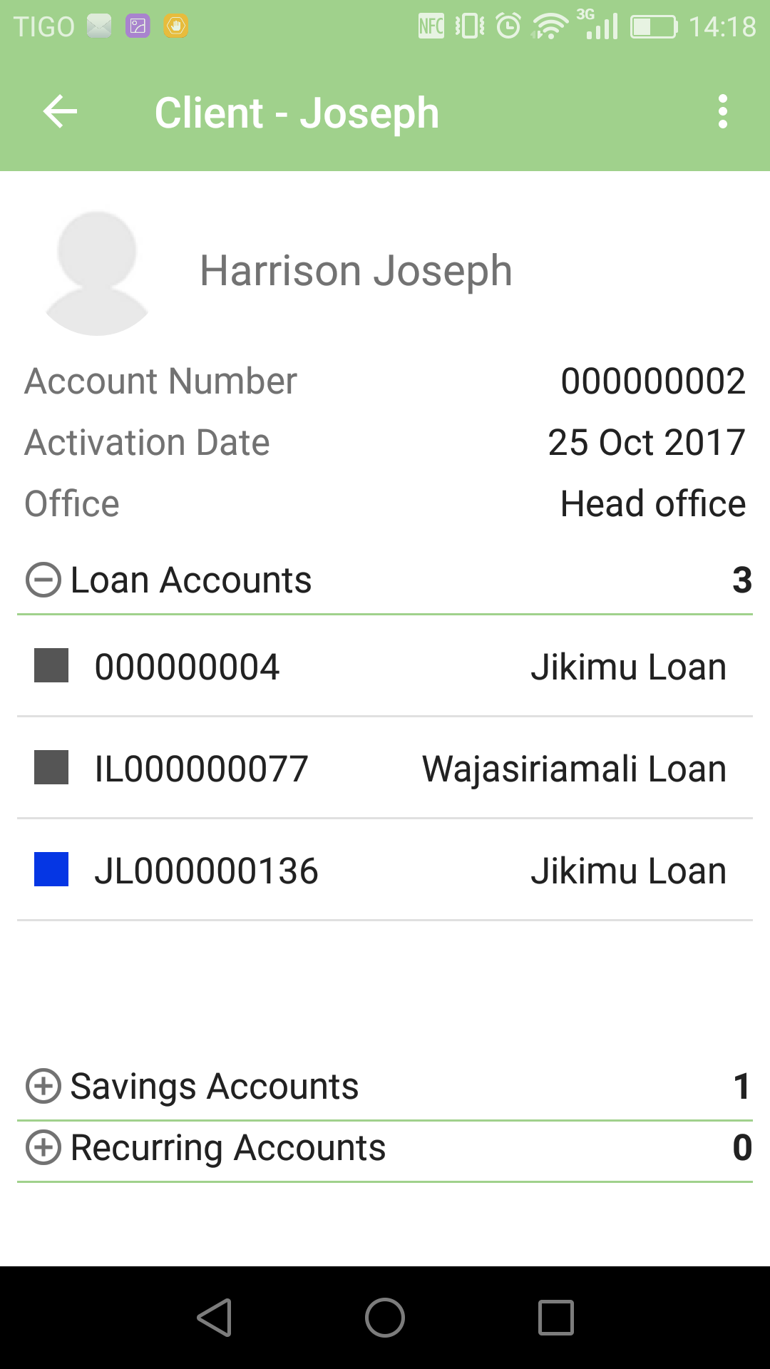 List of Loan Accounts